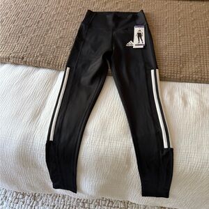 Adidas Black Leggings with White Accents